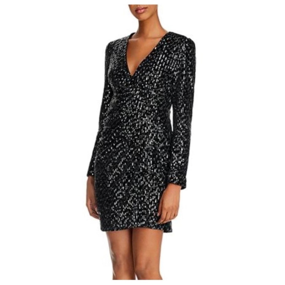 Sequin Black Long Sleeve Dress